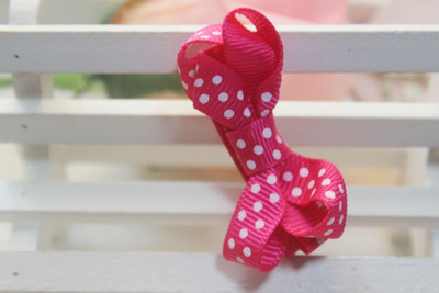 100pcs 2" Wave point dot Hair Bow clip Baby mini Hairbows Grosgrain Ribbon Boutique bowknot with Alligator clip headwear Accessories HD3346