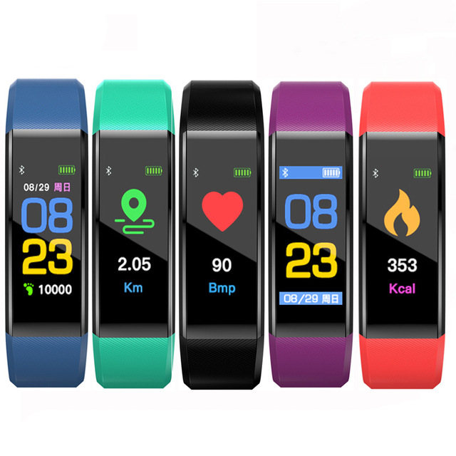 Smart Watch LCD Screen ID115 Plus Bracelet Fiess Watches Band Heart Rate Blood Pressure Monitor Wristband free shipping