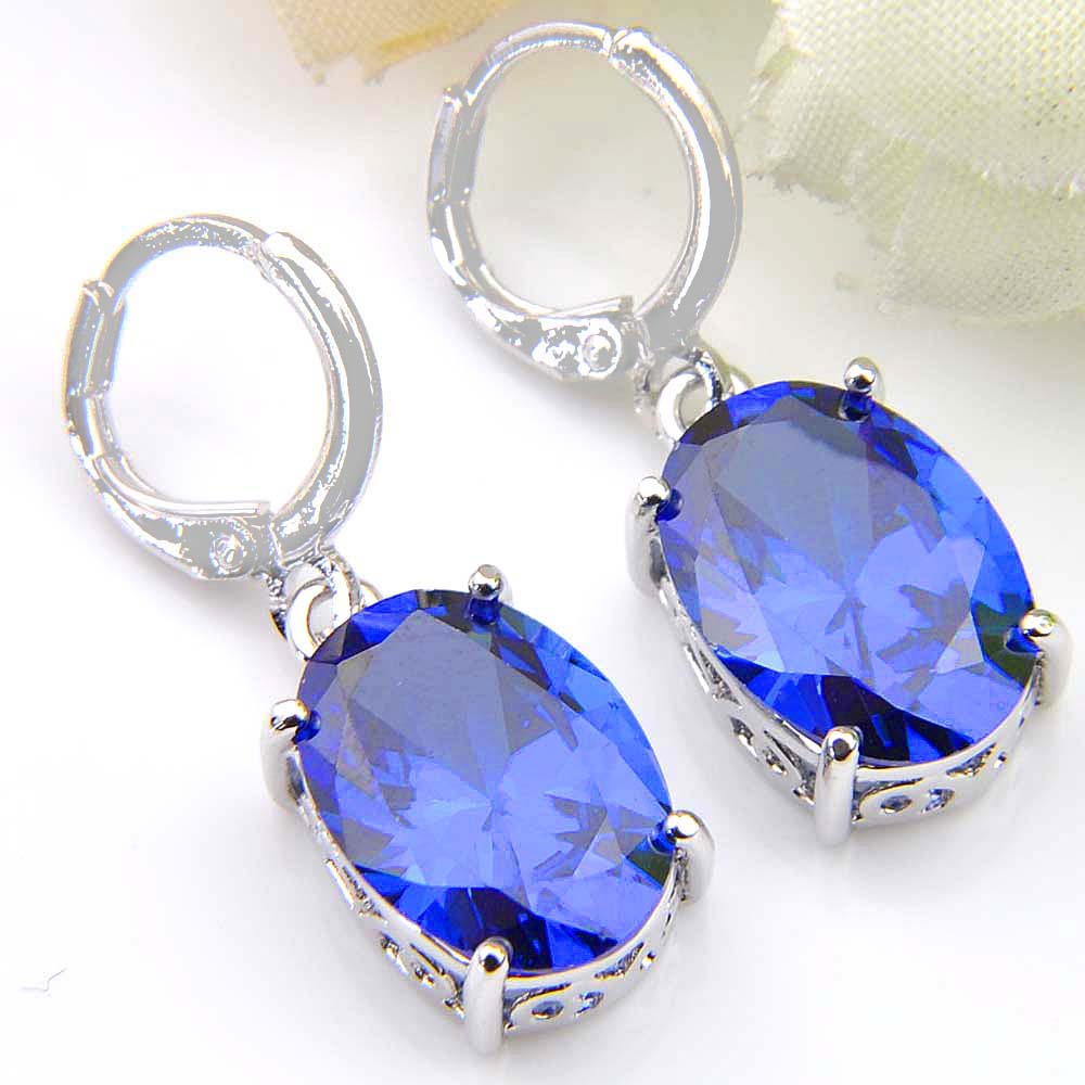 newest jewelry colorful oval morganite kunzite garnet earrings silver gorgeous for women jewelry drop earrings free