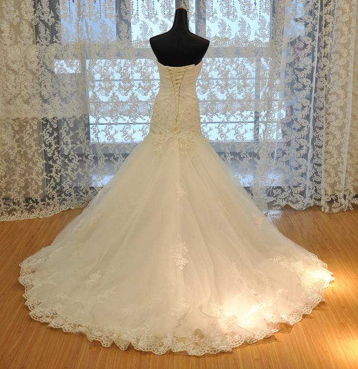 Vestido De Noiva Sereia Wedding Dresses With Applique Sleeveless Backless Mermaid Wedding Gowns Cheap Long Bridal Dresses HY4175