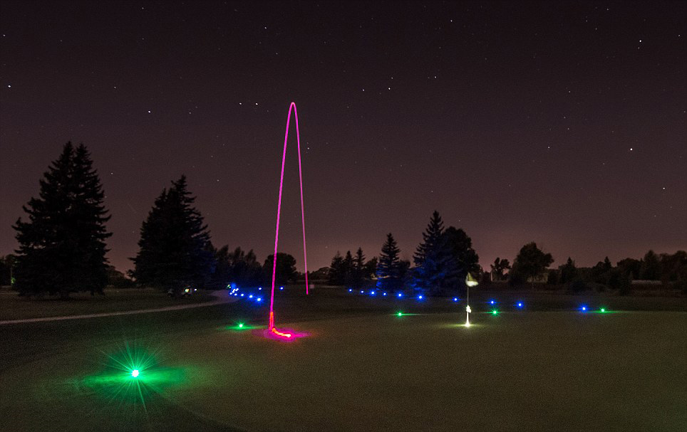GOLDBALL Night Golf Balls Hitting Ultra Bright Glow Golf Ball LED Ball Two Layer Golf Practice Balls