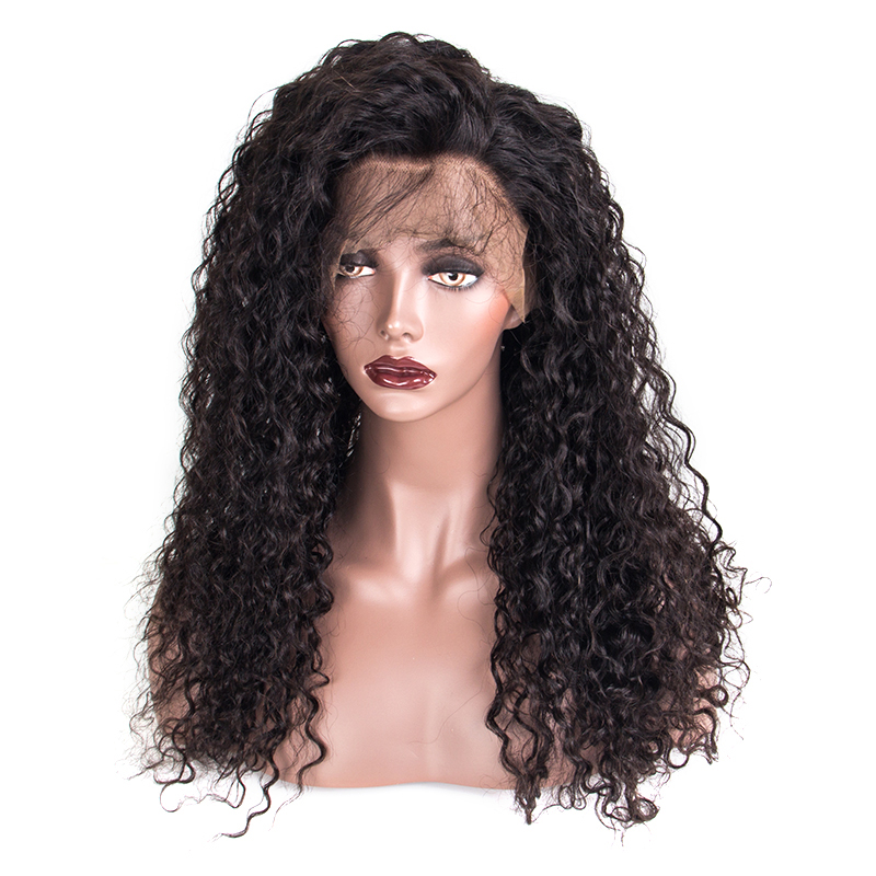 High Quality Free Shipping Natural Color Deep Curly Pre Plucked With Baby Hair Brazilian Lace Front Human Wig For Women