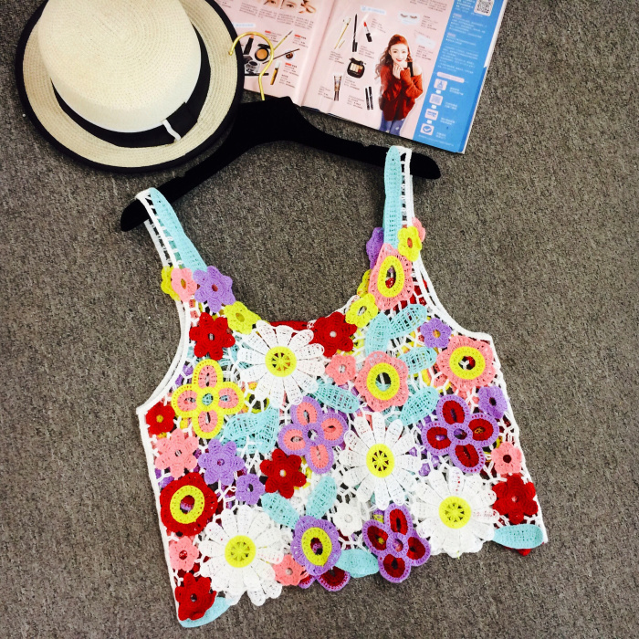 Tank Top Women Top Acrylic Knitted Lace Cropped 2018 New Color Sunflower Hand Hook Flower Hollow Vest Lace Camisole Woman, Multicolor
Tank Top Women Top Acrylic Knitted Lace Cropped 2018 New Color Sunflower Hand Hook Flower Hollow Vest Lace Camisole Woman, Multicolor