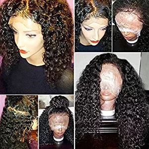 360 Lace Frontal Wigs pre plucked kinky for Black Women 10A Brazilian Virgin Human Hair Wigs Glueless 360 full Front Wigs (14inch 130%density), Black 1b
360 Lace Frontal Wigs pre plucked kinky for Black Women 10A Brazilian Virgin Human Hair Wigs Glueless 360 full Front Wigs (14inch 130%density), Black 1b