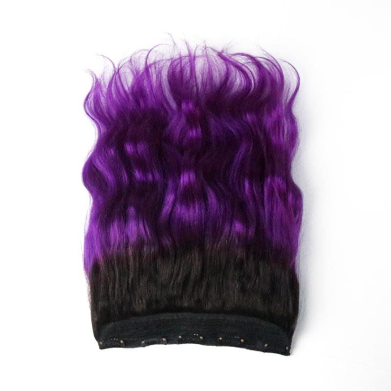 1B/violet Body Wave Hot Selling Wholesale One Piece Clip In Human Hair Extensions 5Clips With Lace Remy Human Hair
