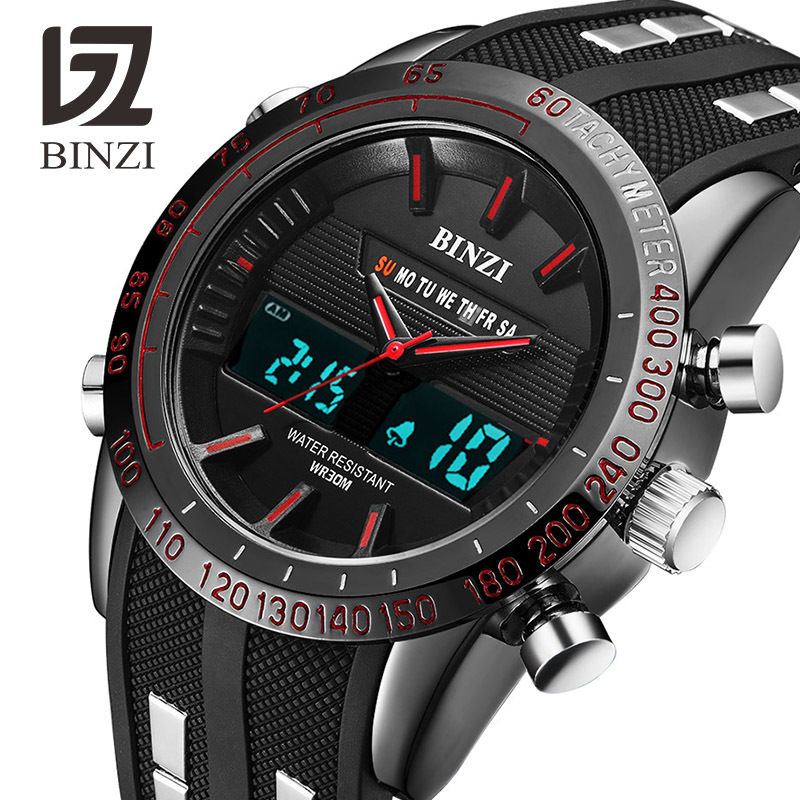 BINZI Luxury Watches Men Brand Sports Watches Led Digital Waterproof Watch Military Men's Quartz Wrist Watch Relogio Masculino S927, Blue
BINZI Luxury Watches Men Brand Sports Watches Led Digital Waterproof Watch Military Men's Quartz Wrist Watch Relogio Masculino S927, Blue