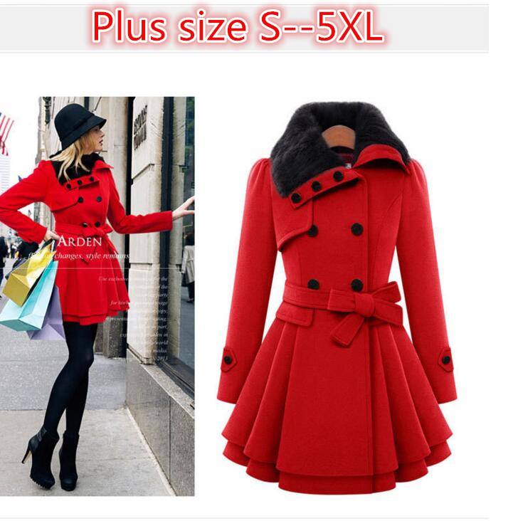 Women Wool Blend Trench Overcoat Winter Turn-down Collar Long Sleeve Peacoat Double Breasted Slim Fit Outwear Plus Size 5XL, Red
Women Wool Blend Trench Overcoat Winter Turn-down Collar Long Sleeve Peacoat Double Breasted Slim Fit Outwear Plus Size 5XL, Red