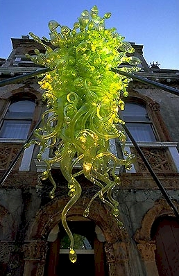 Murano Glass Chandelier Light Style Green Glass Modern Chandelier LED Light Source Hotel Home Lobby Art Glass Pendant Light