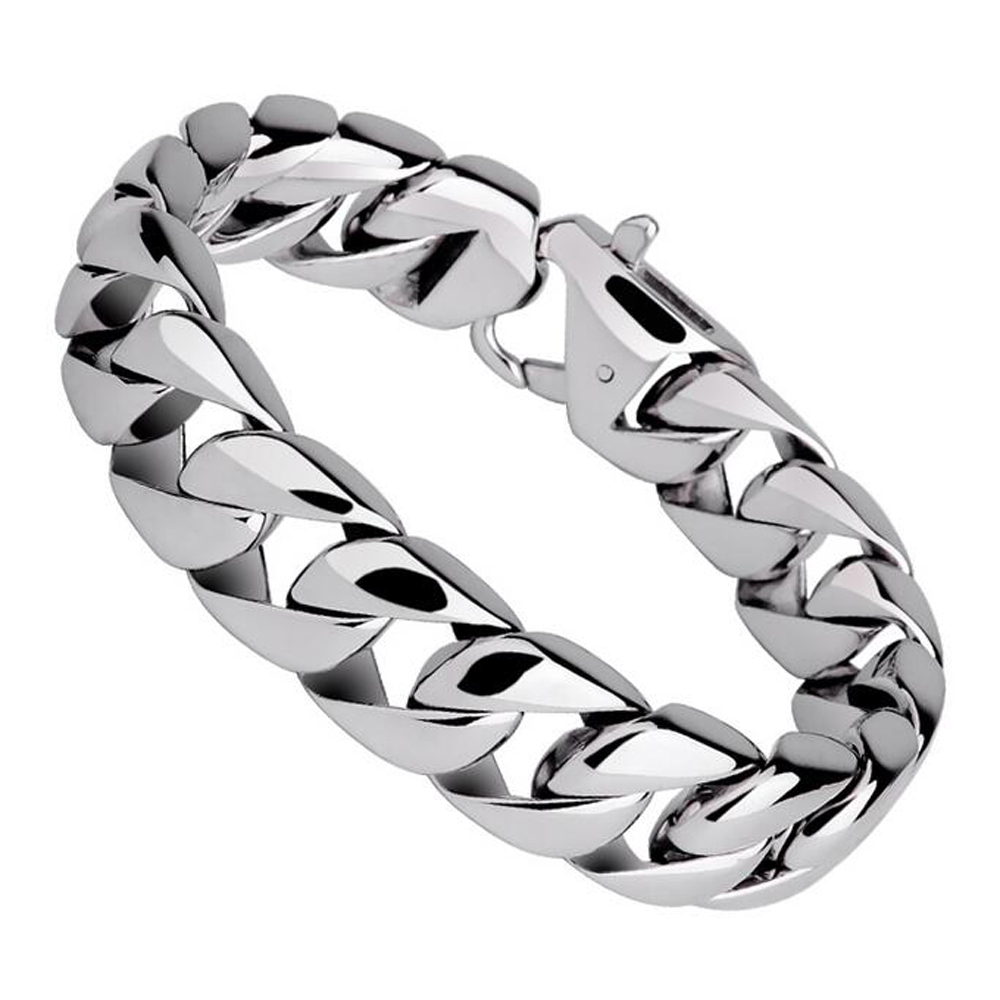 15mm Punk 316L Stainless Steel Men's Biker Bracelet Silver Round Curb Cuban Chain Bracelet Bangle Jewelry For Men Women 19cm 20cm 21cm 22cm, Black
15mm Punk 316L Stainless Steel Men's Biker Bracelet Silver Round Curb Cuban Chain Bracelet Bangle Jewelry For Men Women 19cm 20cm 21cm 22cm, Black