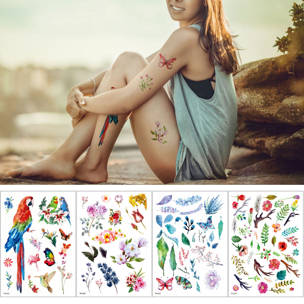 Tiny Watercolor Flower Parrot Design Temporary Tattoo Sticker for Male Female Body Art Waterproof Removable Fashion Transfer Fake Tattoo DIY
Tiny Watercolor Flower Parrot Design Temporary Tattoo Sticker for Male Female Body Art Waterproof Removable Fashion Transfer Fake Tattoo DIY