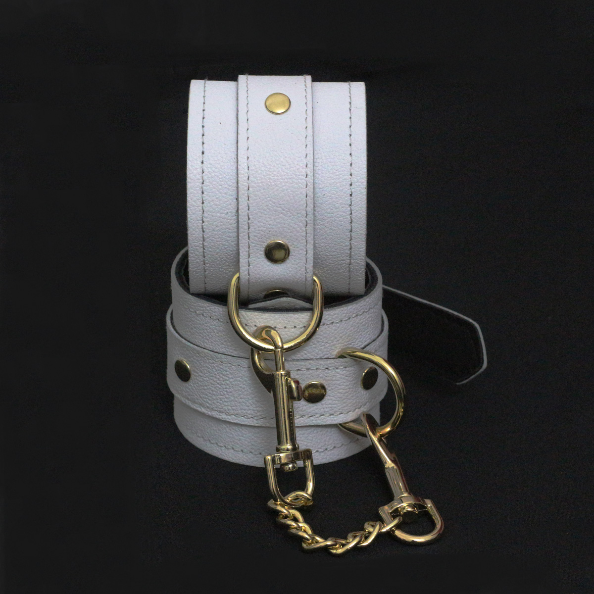 NOUVELLES menottes de bondage en cuir blanc pour les couples, poignets de poignet brillants rembourrés doux sexe produits pour adultes