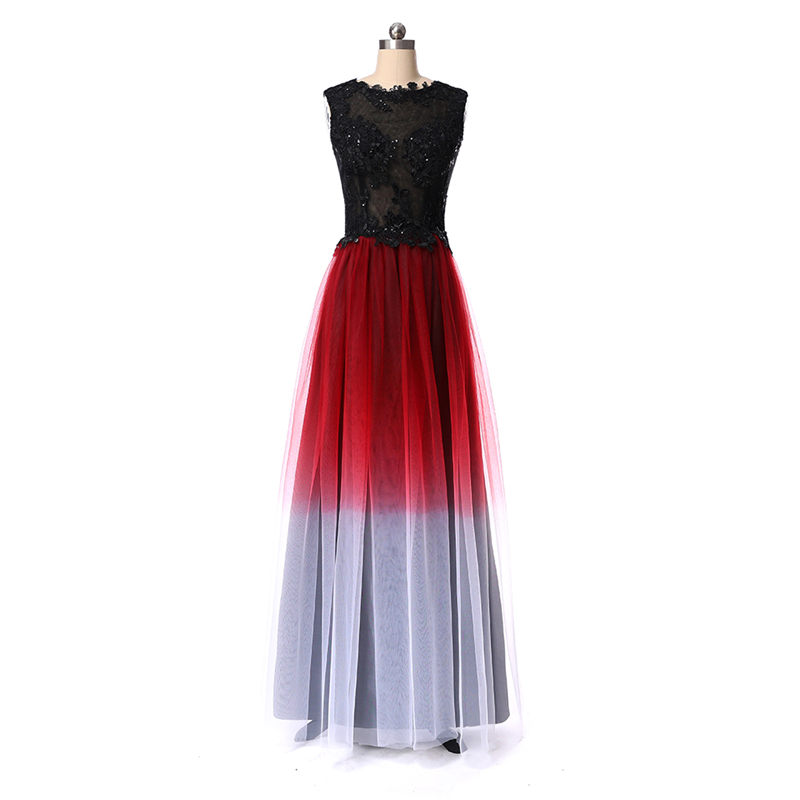 2019 New Sexy Long Gradient Evening Prom Dresses Chiffon A Line Beaded Plus Size Floor-Length Ombre Formal Party Gown QC1245