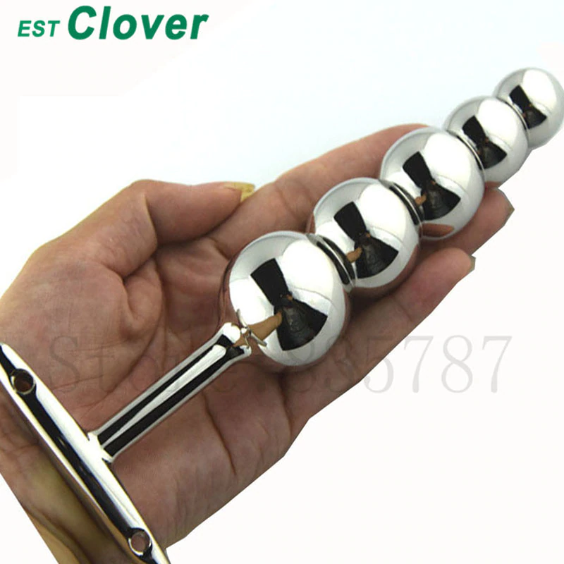 Metal Anal Hook Butt Plug With Five Balls Anal Dildo Prostate Plug Stainless Steel Anal Sex Toys L26