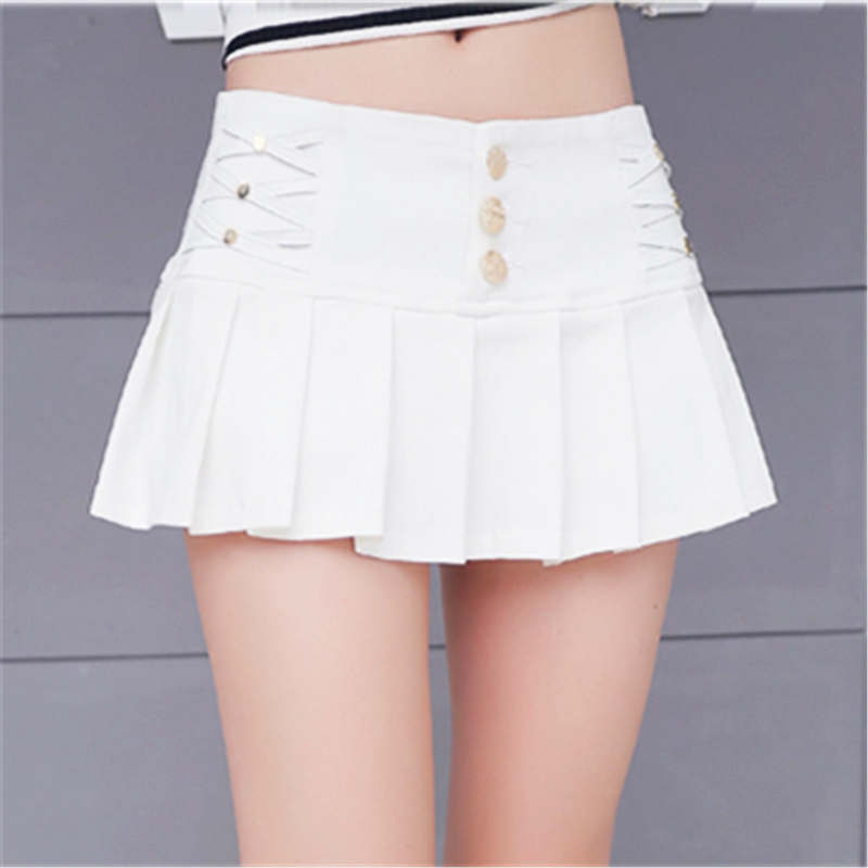 2017 Summer Women Sexy Black White Patchwork Pleated Skirt Female Streetwear Metal Button Pencil Micro Mini Skirt Femme Bottoms
2017 Summer Women Sexy Black White Patchwork Pleated Skirt Female Streetwear Metal Button Pencil Micro Mini Skirt Femme Bottoms