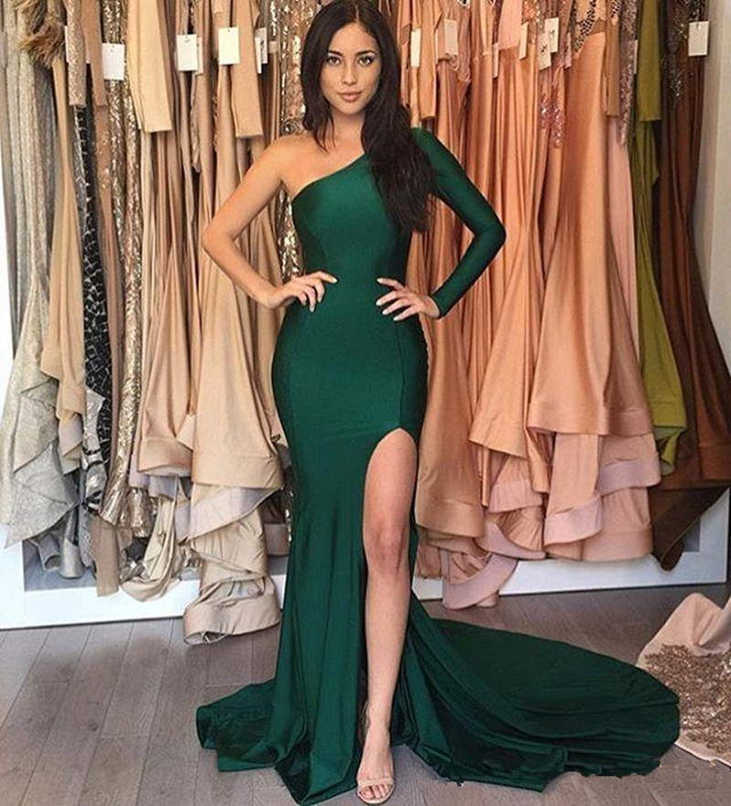 Dark Green Side Split Mermaid Prom Dresses One Shoulder Long Sleeve Mermaid Zipper Back Evening Gowns Long Prom Party Dresses Sweep Train, Dark red
Dark Green Side Split Mermaid Prom Dresses One Shoulder Long Sleeve Mermaid Zipper Back Evening Gowns Long Prom Party Dresses Sweep Train, Dark red