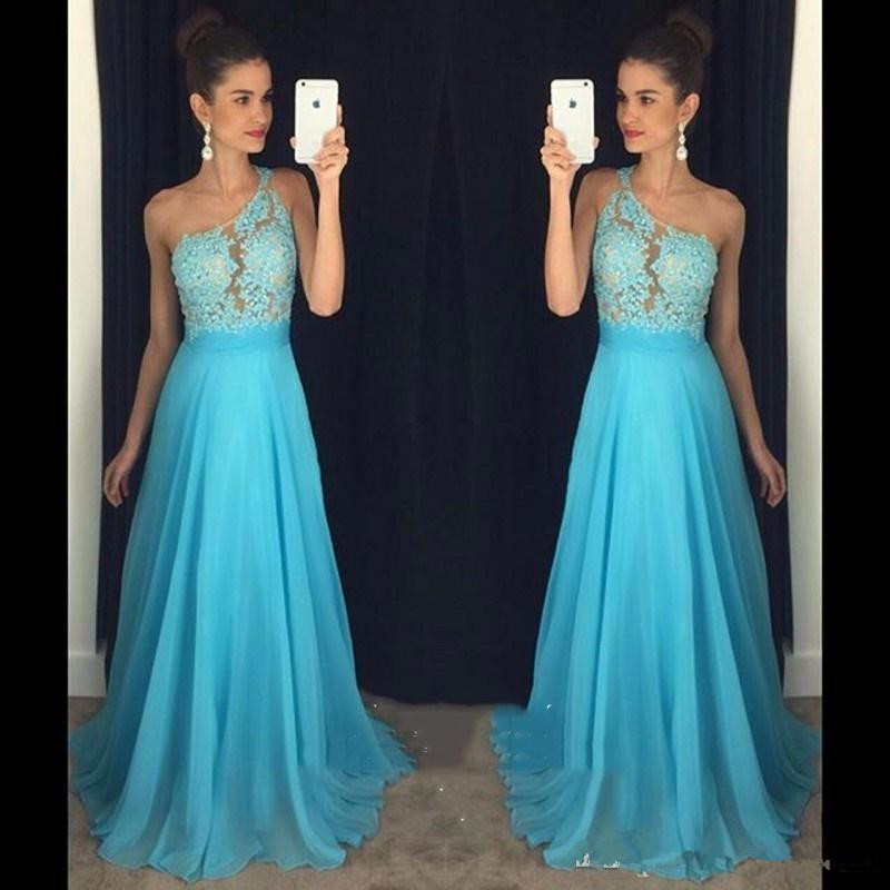 Light Sky Blue Prom Dresses One Shoulder Lace Appliques Beaded A-line Chiffon Long Evening Party Gowns For Girls, Black
Light Sky Blue Prom Dresses One Shoulder Lace Appliques Beaded A-line Chiffon Long Evening Party Gowns For Girls, Black