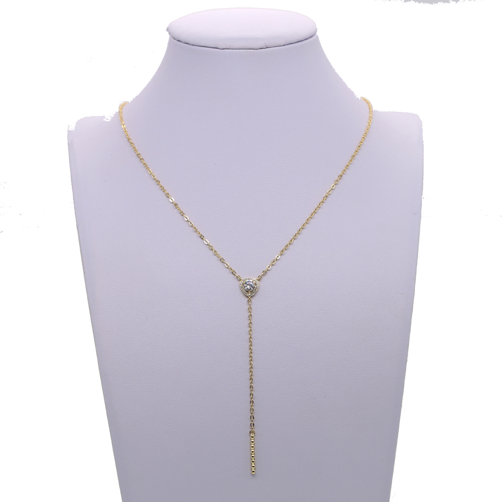 gold plated fashion delicate chain Y lariat necklace for women summer sexy long chain OL Ladies gift trendy classic necklaces