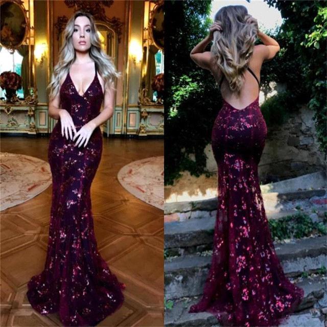 Burgundy Sequins Evening Prom Dress 2019 Mermaid Party Gowns Backless Spaghetti Straps Sexy Robe de soriee, Silver
Burgundy Sequins Evening Prom Dress 2019 Mermaid Party Gowns Backless Spaghetti Straps Sexy Robe de soriee, Silver