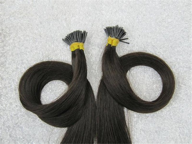 Top Grade Stick I Tip Hair Extensions 16-18" 0.8gr strand 200Strands lot Keratin Thick Kinky straight Indian Hair