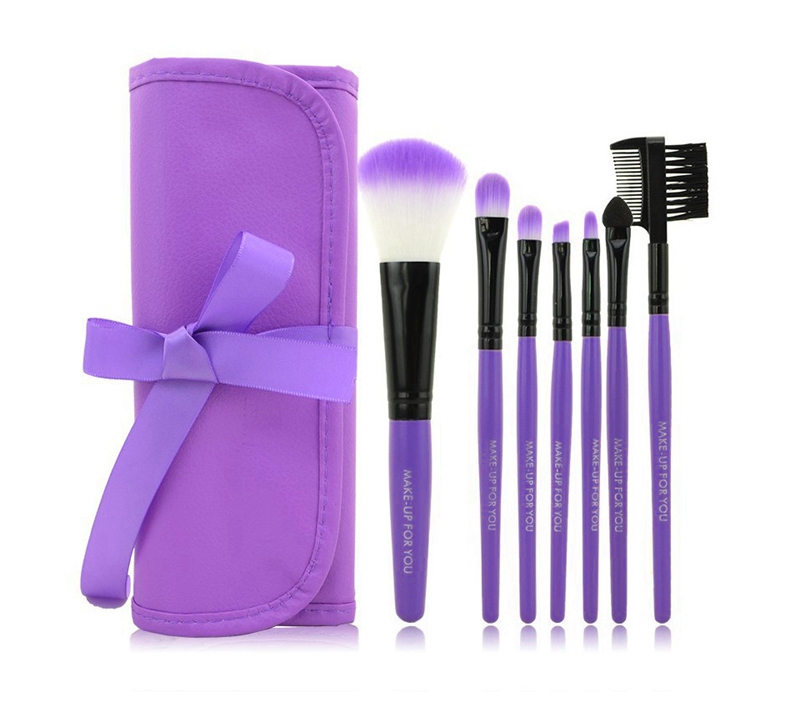 O.TWO.O Makeup Brushes Set 7pcs/lot Soft Synthetic Hair Blush Eyeshadow Lips Make Up Brush With Leather Case For Beginner Brush