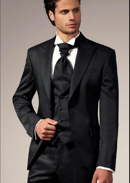 New Design Peaked Lapel Black Wedding Men Suits Groom Tuxedos Men Party Groomsmen Suits (Jacket+Pants+Tie+Vest) NO:102, Same as image
New Design Peaked Lapel Black Wedding Men Suits Groom Tuxedos Men Party Groomsmen Suits (Jacket+Pants+Tie+Vest) NO:102, Same as image