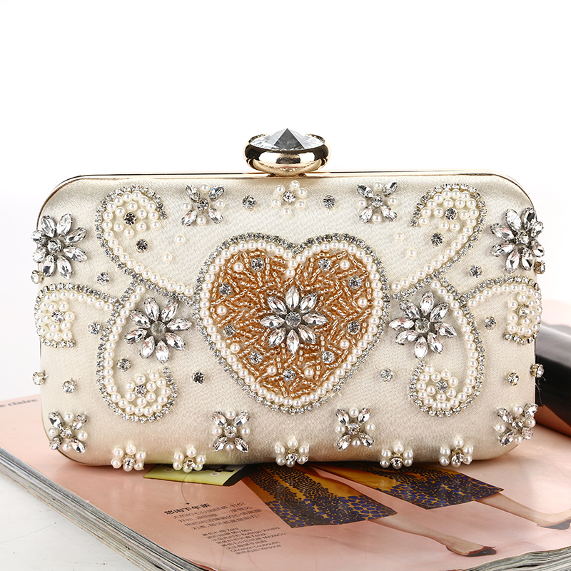 Bag Handbags Pearl Hand bags Set auger The clutch Dress beaded Clutch Three-dimensional high quality for bridal and lady wear