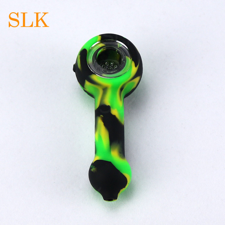 Mini Silicone Smoking Pipes Simple Design Oil Burner Dab Pipes Tobacco with Glass Bowl Silicon Pipe 420 Smoking Accessories
Mini Silicone Smoking Pipes Simple Design Oil Burner Dab Pipes Tobacco with Glass Bowl Silicon Pipe 420 Smoking Accessories