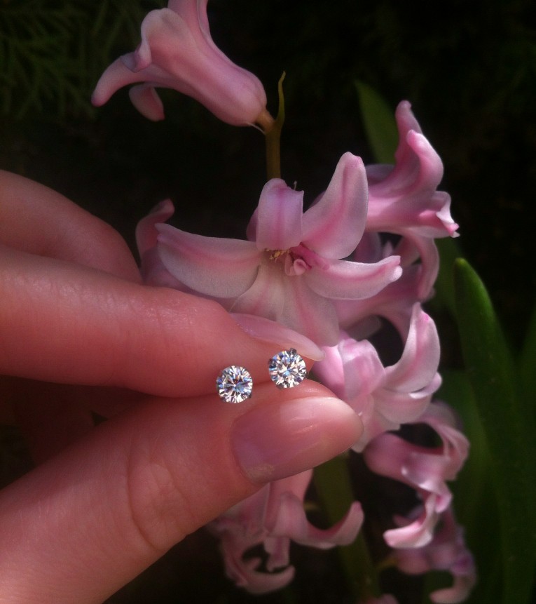 925 Sterling Silver CZ Stud Earrings For Women Jewelry Simple Cubic Zircon Ear Piercing Post Earrings