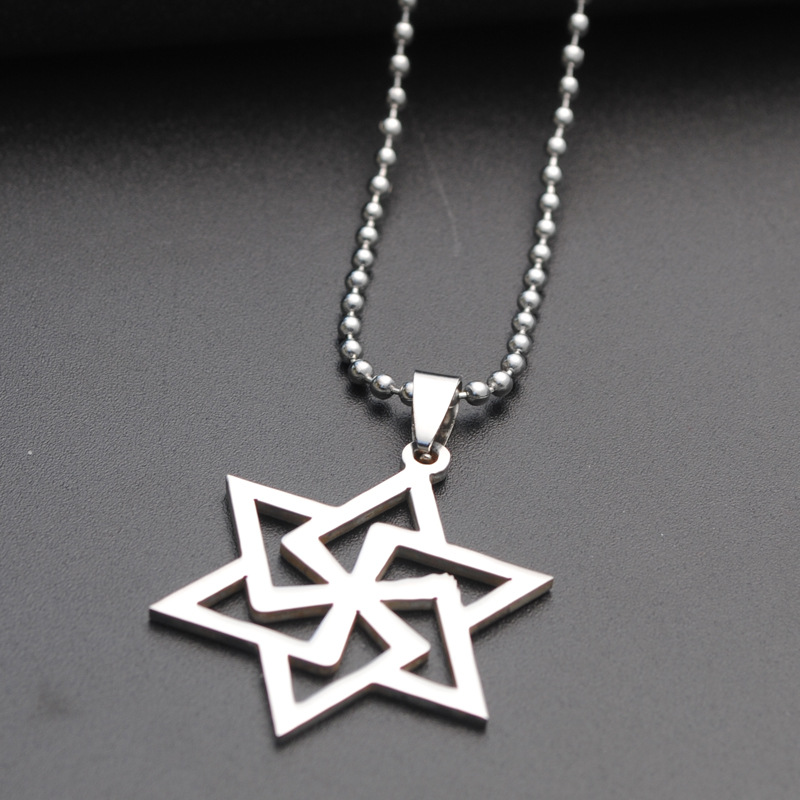 1pcs stainless steel magic six-pointed star pendant necklace hollow geometric hexagon necklace girl love Hexagonal shape necklace jewelry