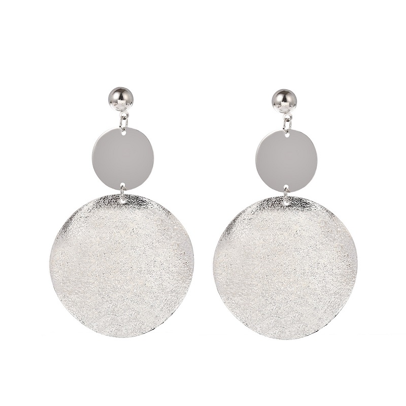 Hot New Fashion Exaggerated Personality Earrings Tetro Geometric Frosted Film Asymmetry Earrings Factory Fashion Earrings HJ176