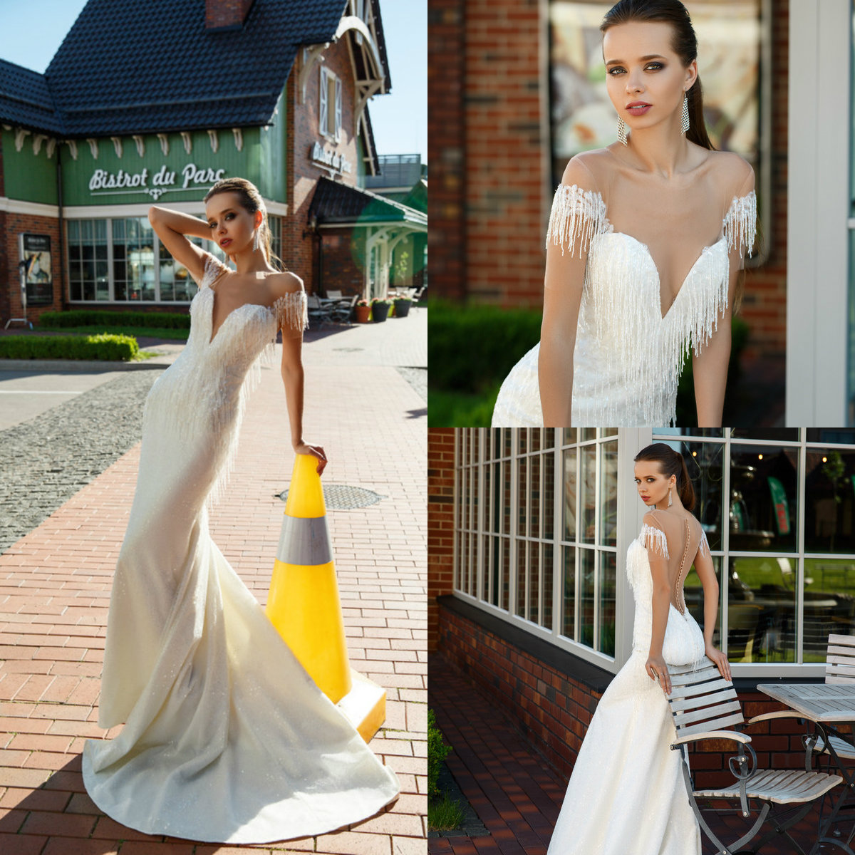 2019 Bling Mermaid Wedding Dresses Sheer Jewel Neck Beading Sexy Backless Sweep Train Beach Wedding Dress Custom Made Plus Size Bridal Gowns