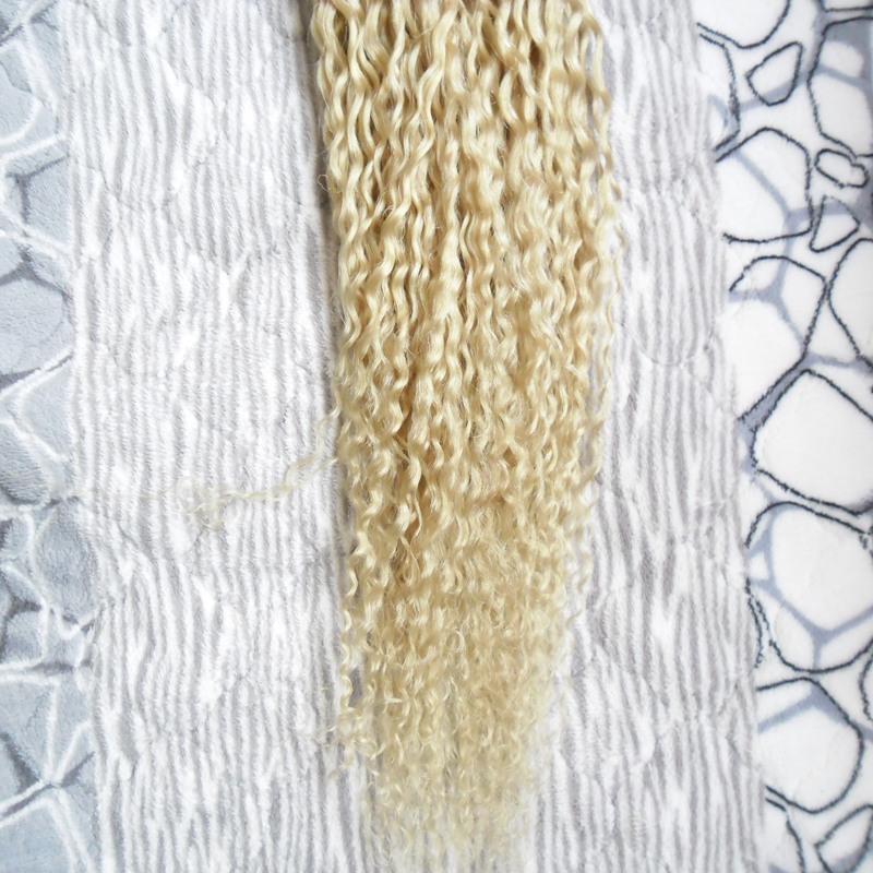 100s Virgin Unprocessed Human Hair Top Quality Bleach Blonde U Tip Hair extension keratine capsule Brazilian kinky curly Hair 100g