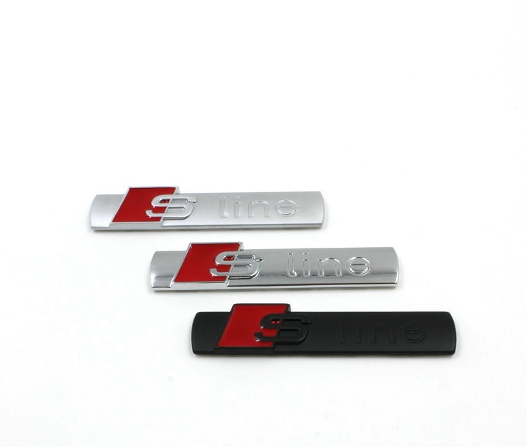 3D Metal Car S line Sticker Cover for Audi Sline Logo A3 A4 A5 A6 Q3 Q5 Q7 B7 B8 C5 S6 Auto Car Decal Accessories Good Quality