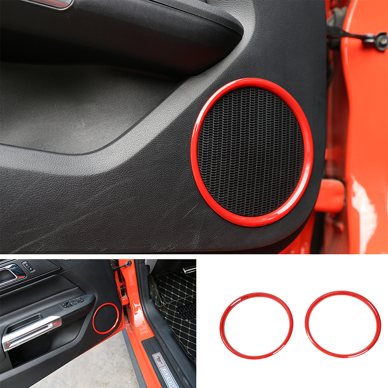 Car Door Speaker Trim Ring Decoration Bezel for Ford Mustang Interior Accessories