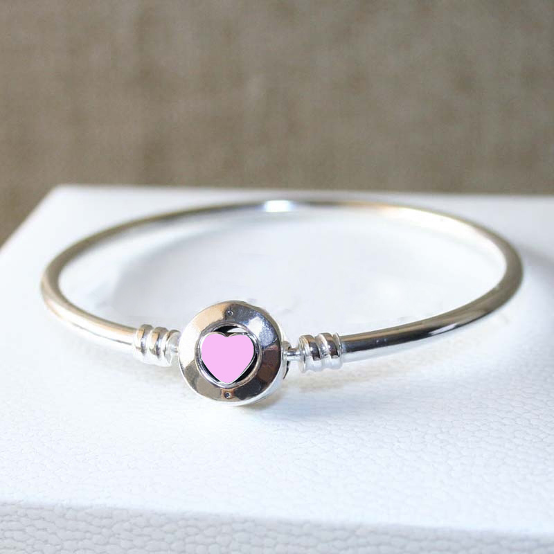 Women's Fashion Luxury Bangle 925 Sterling Silver Pink Heart Enamel Bracelet Original box for Pandora Charms European Beads Jewelry DIY
Women's Fashion Luxury Bangle 925 Sterling Silver Pink Heart Enamel Bracelet Original box for Pandora Charms European Beads Jewelry DIY