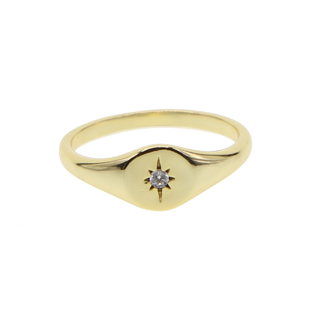2021New Arrived Christmas Gift Fashion Finger Jewelry 5A Cubic Zirconia Cz Starburst Star Signet Ring Minimalist Jewelry