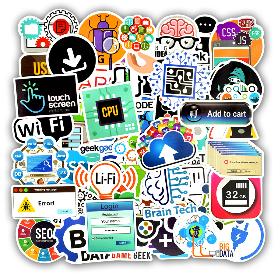 50 PCS Waterproof Program Language Software Laptop Decals Stickers Toys for Kids DIY Laptop Phone Speaker Gifts for Geek Computer Engineers
50 PCS Waterproof Program Language Software Laptop Decals Stickers Toys for Kids DIY Laptop Phone Speaker Gifts for Geek Computer Engineers