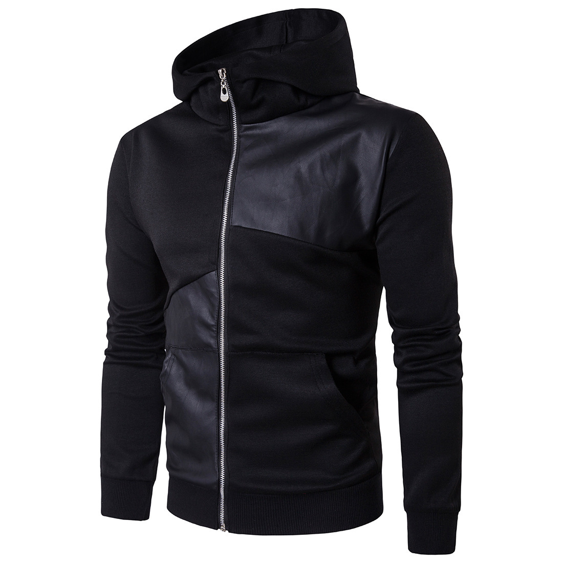 Men's Hoodies Long Sleeve Patchwork Hoodie Streetwear Turtleneck Pullover Hooded Cotton Leather Hip Hop Sweatshirt England Style Hot Sales, Black
Men's Hoodies Long Sleeve Patchwork Hoodie Streetwear Turtleneck Pullover Hooded Cotton Leather Hip Hop Sweatshirt England Style Hot Sales, Black