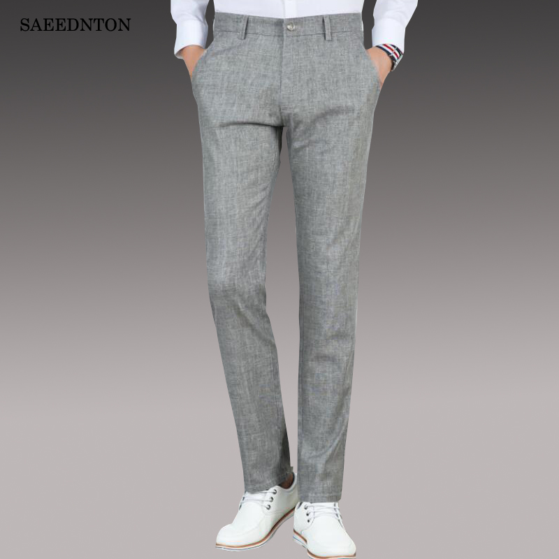 2018 New Arrival Fashion Summer Linen Pants Men Breathable Casual Pants Comfort Mens Big Size Flax Trouser Male 40 L