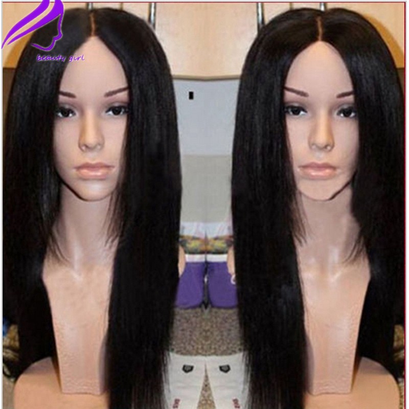 150density full yaki straight Synthetic Lace Front Wigs black/dark brown /blonde brazilian lace wig with baby hair for African Women