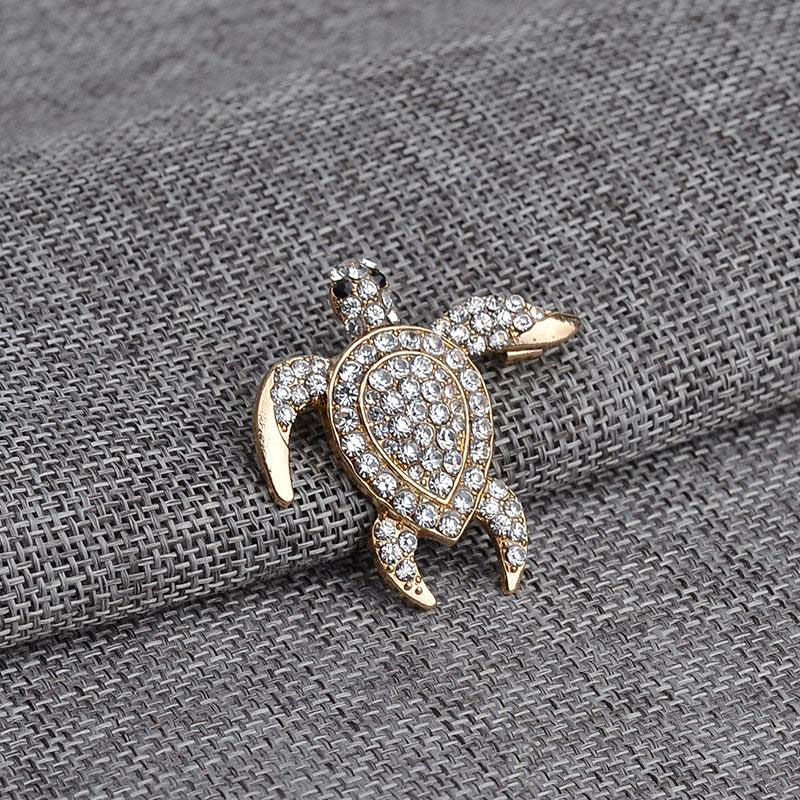 New Arrival Cute Little Sea Turtle Crystal Brooch Tortoise Pins Brooches Christmas Gift Jewelry free shipping