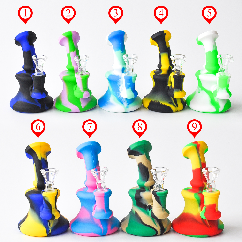 New 5.0inches Silicone Bongs Portable Silicone Water Pipe with 14.4mm joint silicone oil rigs Glass Pipe Smoking Pipe free shipping
New 5.0inches Silicone Bongs Portable Silicone Water Pipe with 14.4mm joint silicone oil rigs Glass Pipe Smoking Pipe free shipping