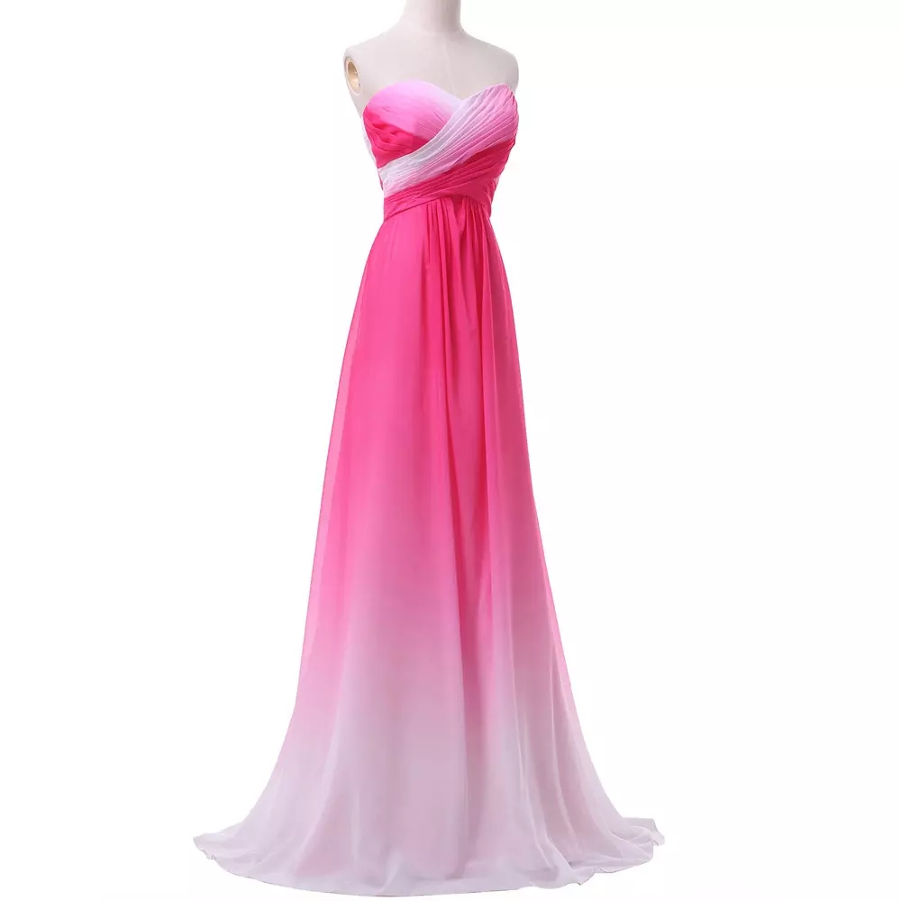 Gradient Chiffon Prom Dresses Princess Sequins Ombre A-Line Plus Size Formal Occasion Formal Evening Party Gown Vestidos De Festa