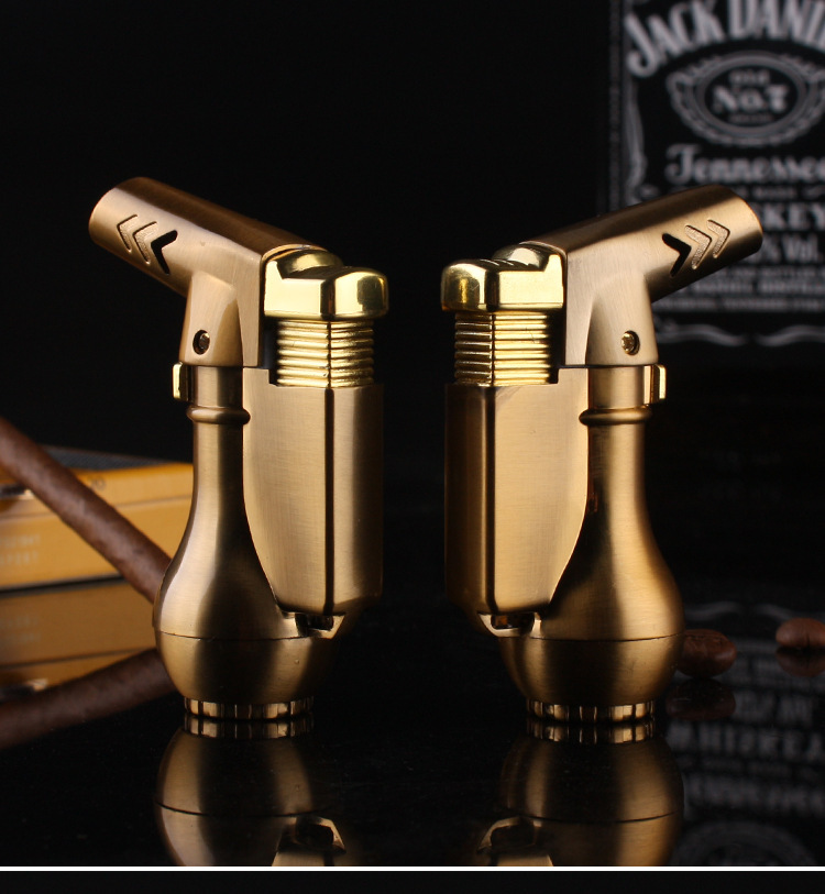 Mini Spray Gun Compact Butane Torch Turbo 1300 C Flated Windproof Metal Jet Lighter NO GAS W260202