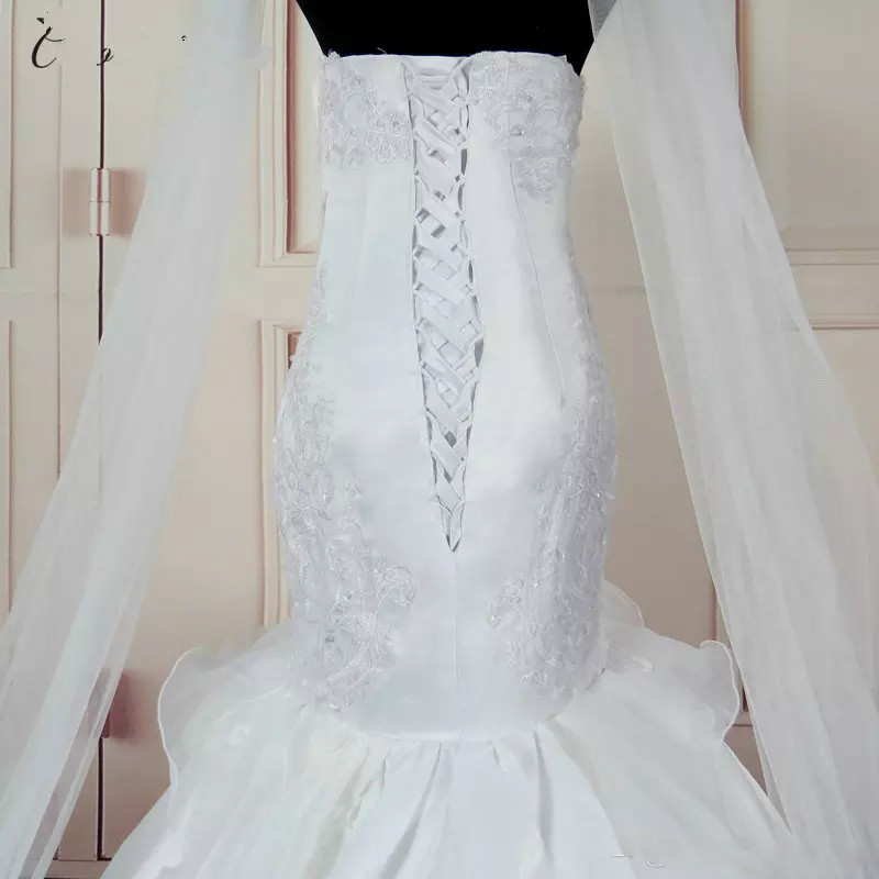 Real Pictures Mermaid Dresses Off Shoulder Africa Satin Appliques Lace Up Plus Size Bridal Beading Country Wedding Gowns