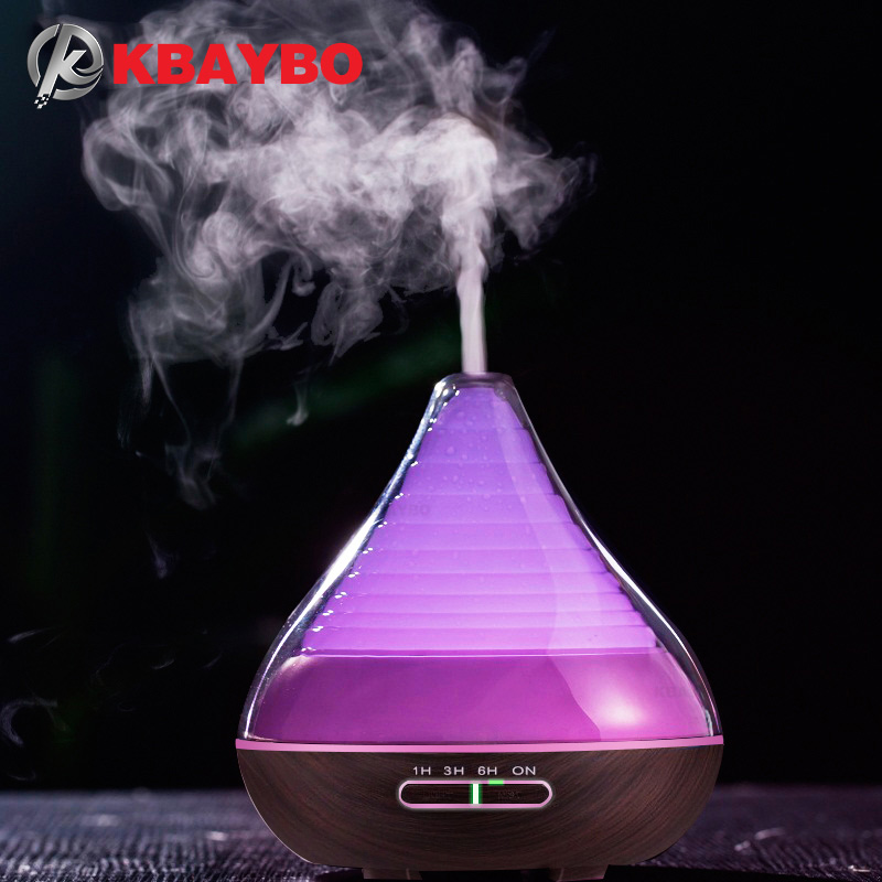 

300ml aroma essential oil diffuser wood grain ultrasonic cool mist humidifier for office home bedroom living room study yoga spa