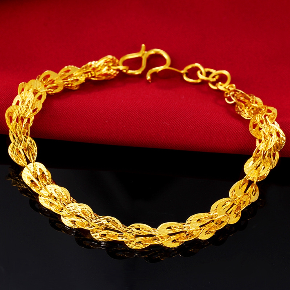 Dames Heren Armband 18k Geel Goud Gevuld Trendy Polsketting Gift Solid Mode Accessoires 19cm lang