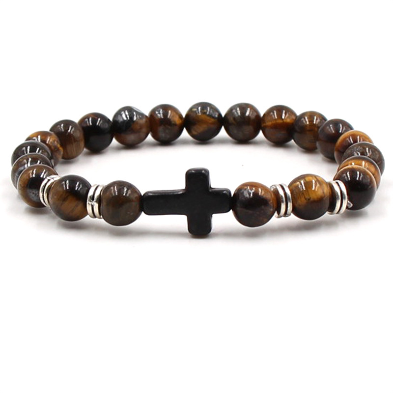 Cross Men Bracelet For Women Luxury Jewelry Beaded Bracelet Tiger Eye Stone Bracelets
Cross Men Bracelet For Women Luxury Jewelry Beaded Bracelet Tiger Eye Stone Bracelets