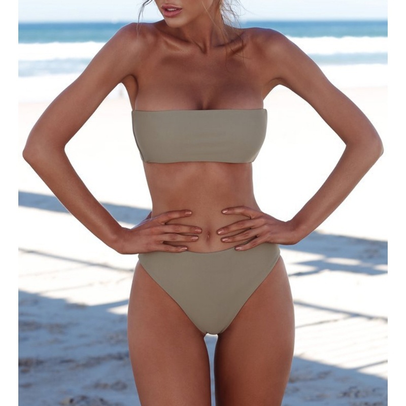 Sexy Women Bikini Set Strapless Bandeau Pushup Bra Swimsuit Swimwear Bathing brazilian swimsuit WomenBikini sexy309m