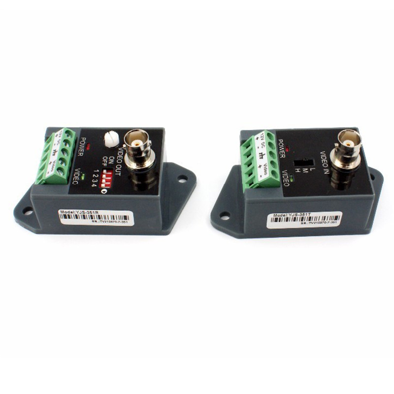 1 Video Balun Transmitter Receiver Active Power Video Balun Support 2400 Meters CCTV HDTVI HDCVI AHD-HD Active Balun
